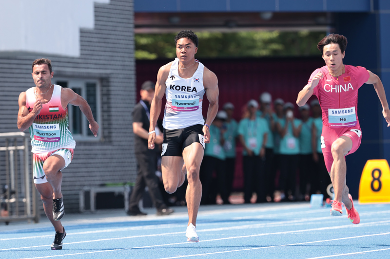 남자부 100m 준결승 진출, 서민준, 나마디조엘진