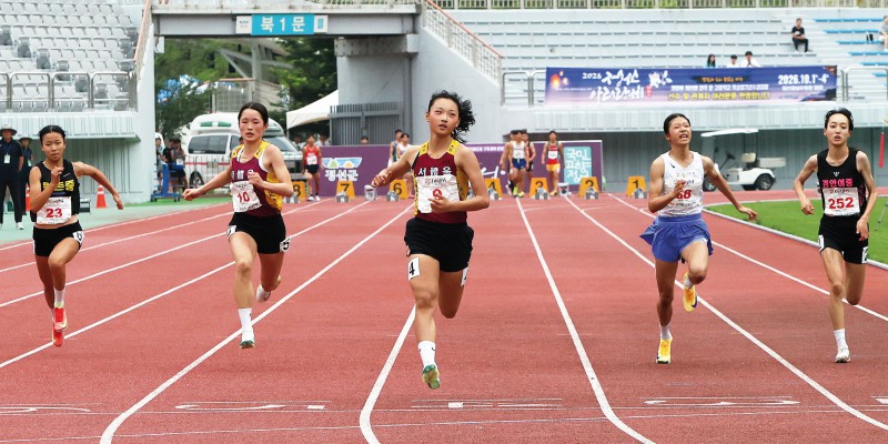 여중부 100m 한국기록 경신 왕서윤(9)