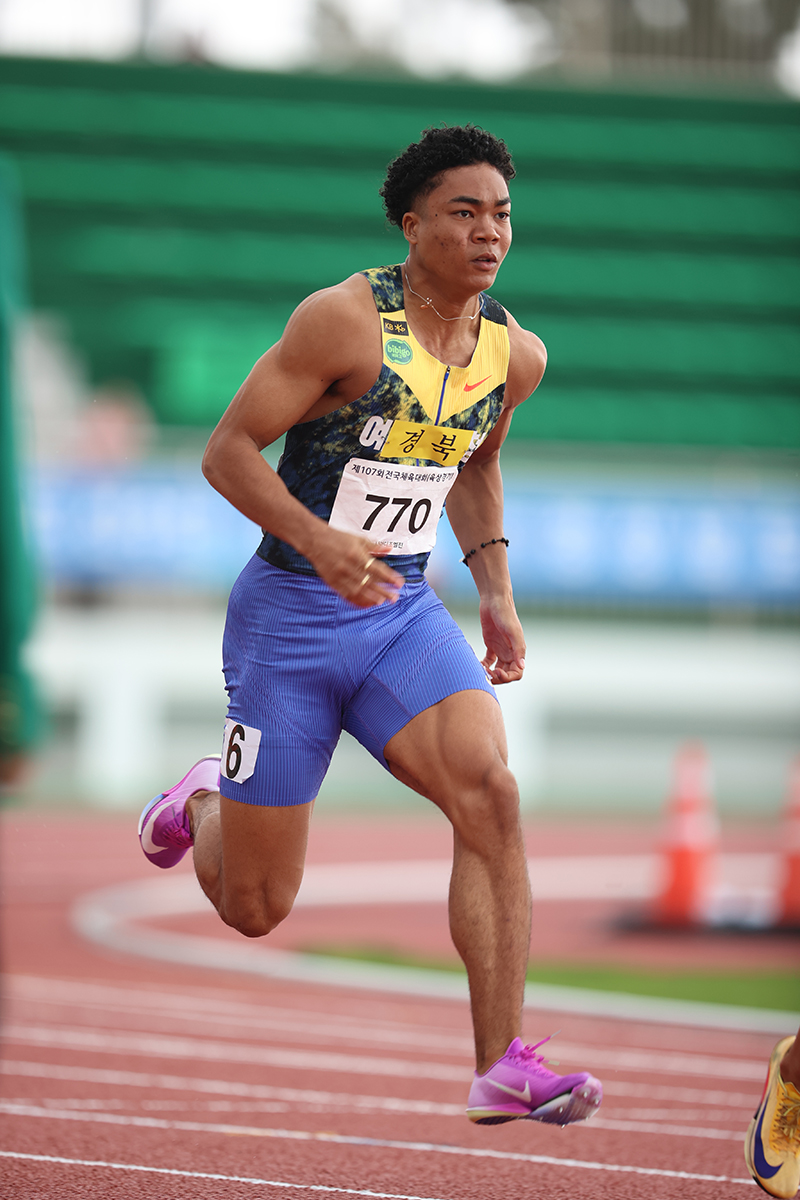남자부 100m 우승 나마디조엘진(770)