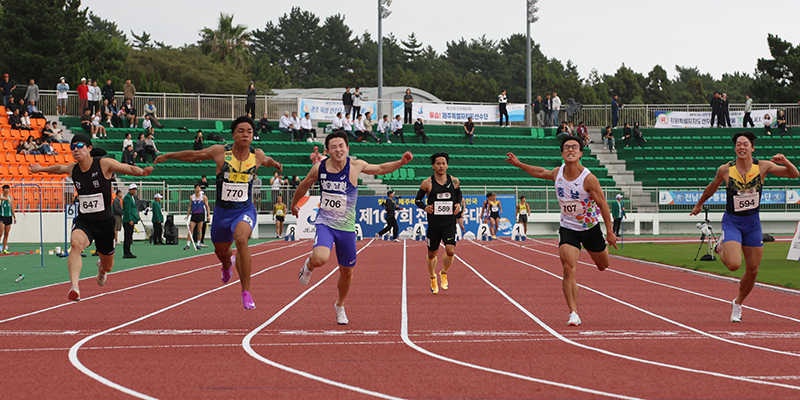 남자부 100m 우승 나마디조엘진(770)