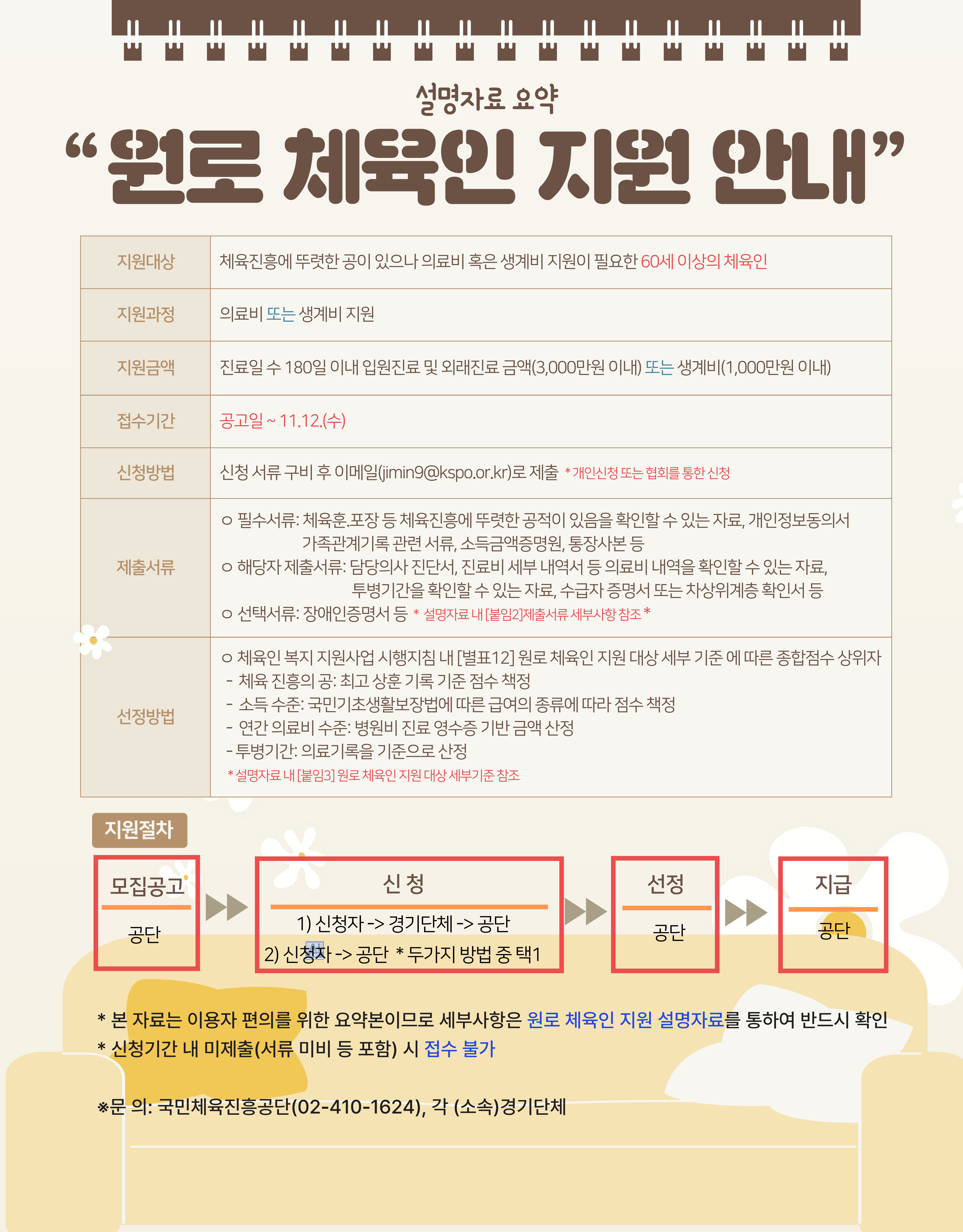 2025년도 원로 체육인 지원사업 안내